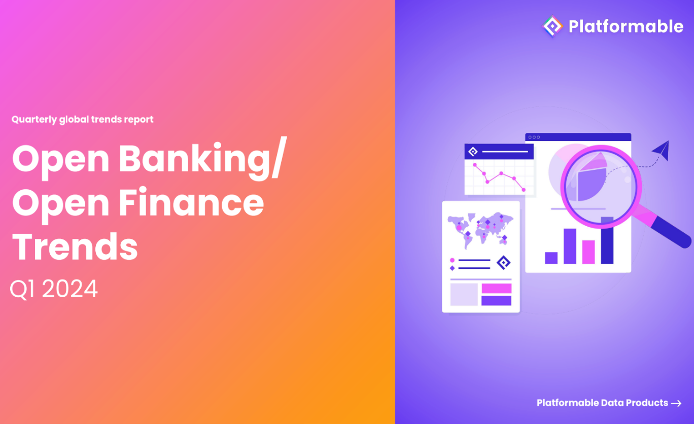 The title page of Platformable's Q1 2024 Open Banking/Open Finance Trends Report.